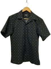 画像：半袖シャツ/S/ポリエステル/BLK/総柄/02201AH12