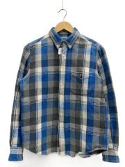 画像：ネルシャツ/M/コットン/BLU/チェック