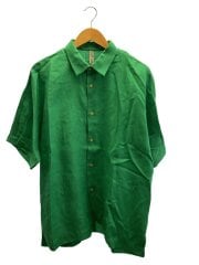 画像：半袖シャツ/M/リネン/GRN