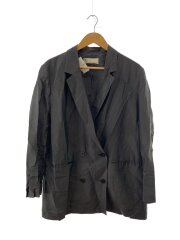 画像：リネン混/テーラードジャケット/38/レーヨン/GRY/24-010-922-8050-1-0/襟シミ有