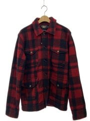 画像：ハンティング/マッキノージャケット/アウター/S/ウール/RED/チェック