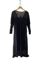 画像：all lace puff one-piece/長袖ワンピース/2/コットン/BLK/花柄/acka314