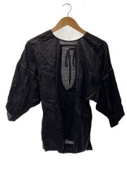 画像：半袖ブラウス/--/リネン/BLK/4232-146