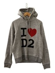 画像：I/I LOVE HOODIE/パーカー/XS/コットン/GRY/プリント/S74GU0400/汚れ有//
