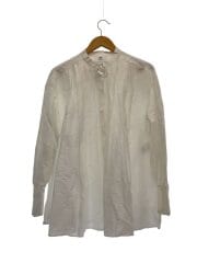 画像：長袖シャツ/38/レーヨン/WHT/B1052AFB090/タックバンドカラーシャツ