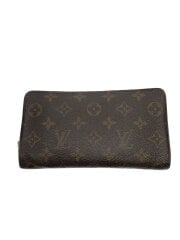 画像：ポルト・モネ・ジップ_モノグラム・キャンバス/レザー/BRW/総柄/メンズ