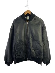 画像：レザーボンバージャケット/M/--/BLK