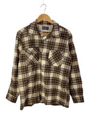 画像：70s/ボードシャツ/長袖シャツ/L/ウール/BRW/チェック