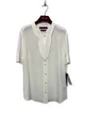 画像：半袖ブラウス/42/シルク/WHT/無地/Z7AV9