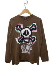 画像：OLD SKULL FLAVOR/スカル/長袖Tシャツ/S/コットン/BRW