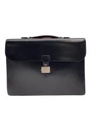 画像：ブリーフケース/レザー/BLK/無地