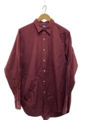 画像：長袖シャツ/L/コットン/ボルドー/無地/90s/LOWELL SPORT/ポニー無し