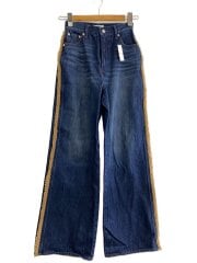 画像：ボアステッチワイドデニムパンツ/ボトム/S/コットン/IDG/372352402001-02