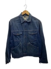 画像：50s～60s/ストアボタン/イチゴボタン/デニムジャケット/イエローステッチ/M/コットン/IDG
