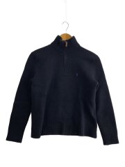 画像：ニット・セーター(厚手)/M/ウール/BLK/無地/00s/ハーフジップ