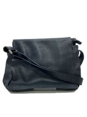画像：ショルダーバッグ/レザー/BLK/無地/made in italy