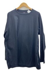 画像：長袖Tシャツ/XL/コットン/BLK/無地