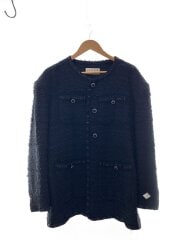 画像：MIXED TWEED NO COLLAR JKT/ジャケット/2/コットン/BLK