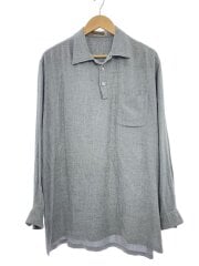 画像：長袖ポロシャツ/--/レーヨン/GRY/無地/MG-B13-209
