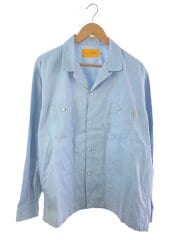 画像：21ss/開襟長袖シャツ/XL/コットン/BLU/無地/21S02