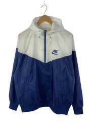 画像：NSW WR LNDフードウーブンJKT/L/ポリエステル/WHT/無地/HJ2041-100