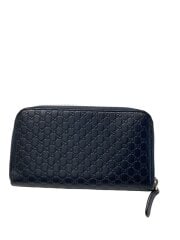 画像：長財布_マイクログッチシマ/レザー/NVY/総柄/メンズ