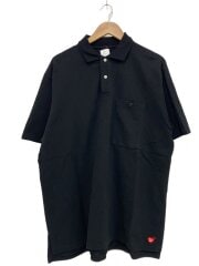 画像：ポロシャツ/L/コットン/BLK/無地