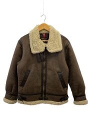 画像：フライトジャケット/L/フェイクレザー/BRW/無地/TA1398-068