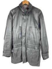 画像：コート/--/レザー/GRY/無地