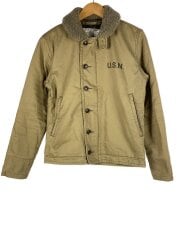 画像：デッキジャケット/M/コットン/CML/無地/6182174