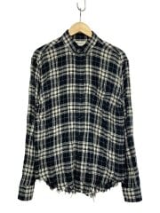 画像：長袖シャツ/--/コットン/BLK/チェック