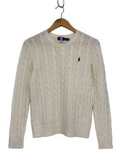 画像：カシミア混/ニット・セーター(厚手)/S/ウール/WHT/無地/211525764003