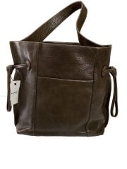 画像：ハンドバッグ/レザー/BRW/無地