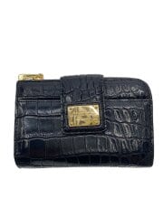 画像：2つ折り財布/レザー/BLK/レディース/02R73B