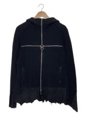 画像：ジップパーカー/1/コットン/BLK/cross zip hoodie
