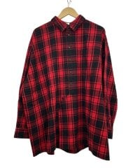 画像：ネルフライシャツ/FREE/コットン/RED/チェック/MSH-016