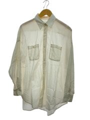 画像：25SS/TENT LONG SHIRT/1/コットン/A25A17SH03C/左ポケットボタン欠損/襟シミ