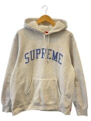 画像：パーカー/M/コットン/GRY/アーチロゴ/スタッズ/首元、フード内側、袖に汚れ有