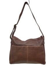 画像：ショルダーバッグ/レザー/BRW/無地