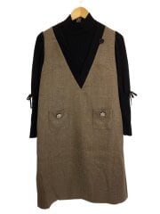 画像：Super Beauty/レイヤード風長袖ワンピース/40/ポリエステル/BRW/2326020