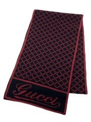 画像：GUCCI グッチ/マフラー/ウール/RED/総柄/メンズ