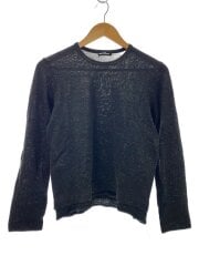 画像：長袖Tシャツ/--/ウール/BLK/総柄/TT-070120