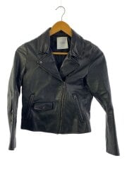 画像：ダブルライダースジャケット/O/羊革/BLK/無地/209552001