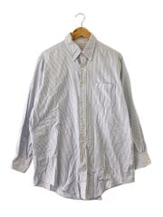 画像：長袖シャツ/16.5/コットン/WHT/ストライプ//