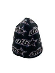 画像：ニットキャップ/FREE/アクリル/BLK/総柄/メンズ