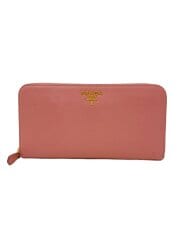 画像：ラウンドジップ/長財布/レザー/PNK/レディース
