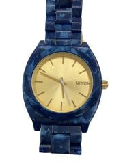 画像：腕時計/アナログ/--/GLD/NVY/the time teller acetate