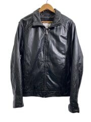 画像：レザージャケット・ブルゾン/M/レザー/BLK/無地