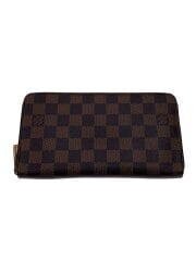 画像：2)ジッピー・ウォレット_ダミエ・エベヌ/PVC/BRW/総柄/レディース