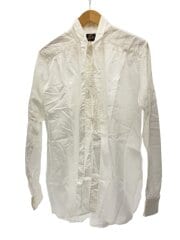 画像：長袖シャツ/S/コットン/WHT/GL198/Ascot Collar EDW Gather Shirt